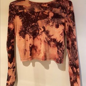 splatter bleach long sleeve tee